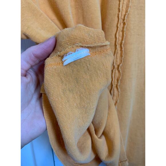 Free People We the Free Orange Oversized Slub Tee XS - Picture 7 of 7